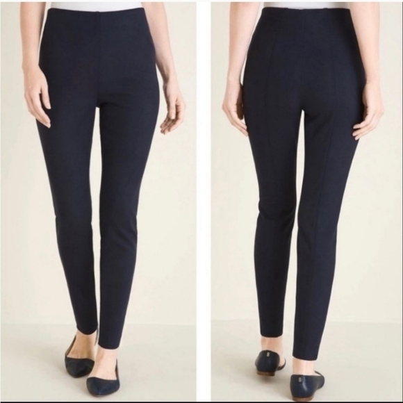 Chicos sz 2 faux suede black leggings sz 12/14 MP142 - Picture 1 of 7